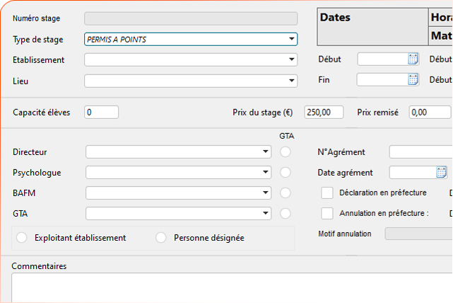 Gestion des stages dans l'application StagePAP