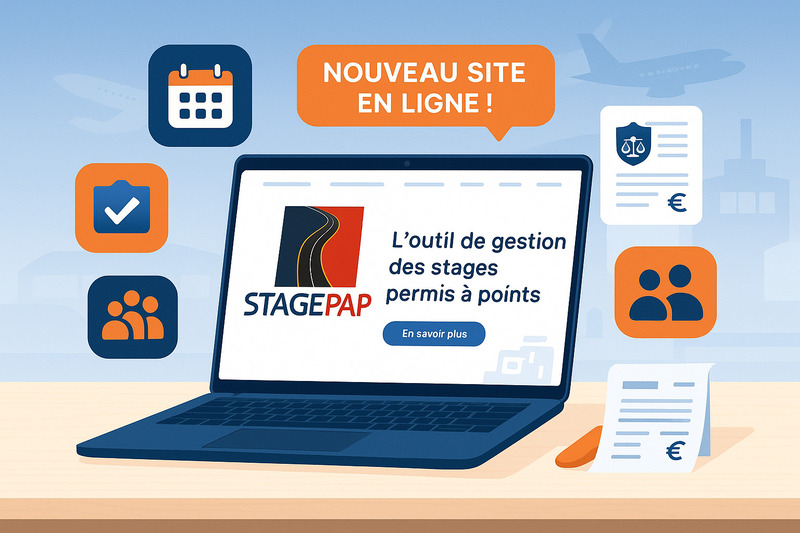 Lancement du nouveau site StagePAP, site vitrine dédié à la gestion numérique des stages de récupération de points.
